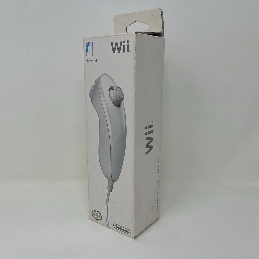 Official Nintendo Wii Nunchuk Controller White RVL-A-FW2-USZ Original Box OEM